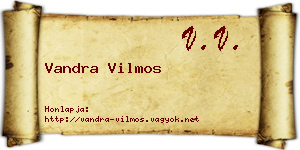 Vandra Vilmos névjegykártya